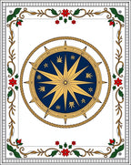 Nautical Blue Golden Compass Rose Rug