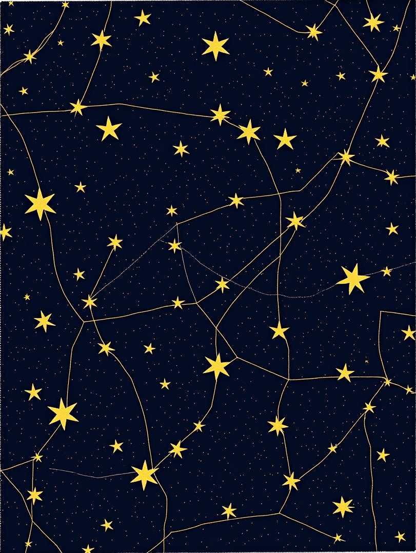 Golden Starry Celestial Night Backdrop Rug