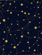 Golden Starry Celestial Night Backdrop Rug