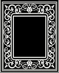 Classic Black White Floral Border Rug