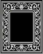 Classic Black White Floral Border Rug