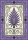 Lavender Fern Scroll Border Rug