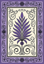 Lavender Fern Scroll Border Rug