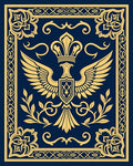 Royal Crested Eagle Dark Blue Gold Rug
