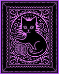 Mystical Black Cat Cosmic Swirls Rug