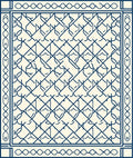Navy Blue Interwoven Lattice Rug