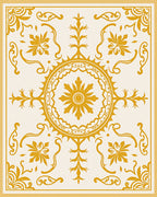 Golden Sunburst Blooms In Yellow Rug
