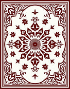 Rich Burgundy Floral Medallion Rug