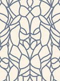 Navy Blue Overlay Art Deco Lines Rug