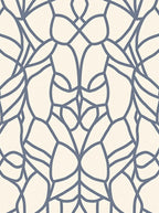 Navy Blue Overlay Art Deco Lines Rug