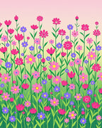 Pink Purple Floral Garden Meadow Rug