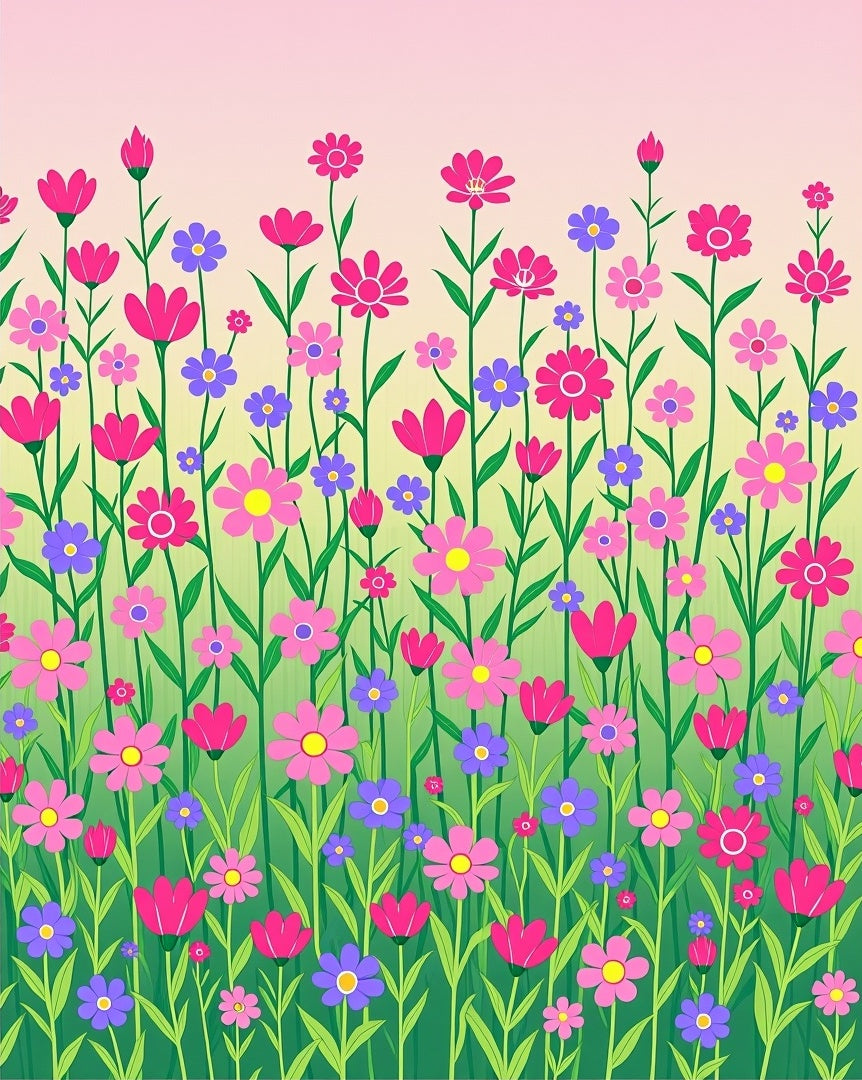 Pink Purple Floral Garden Meadow Rug