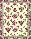Traditional Crimson Floral Damask Rug