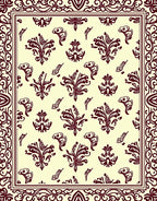 Traditional Crimson Floral Damask Rug