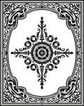 Black Ornate Flourish Medallion Rug