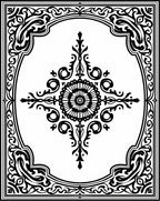 Black Ornate Flourish Medallion Rug