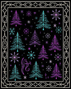 Winter Wonderland Tree Snowflake Border Rug