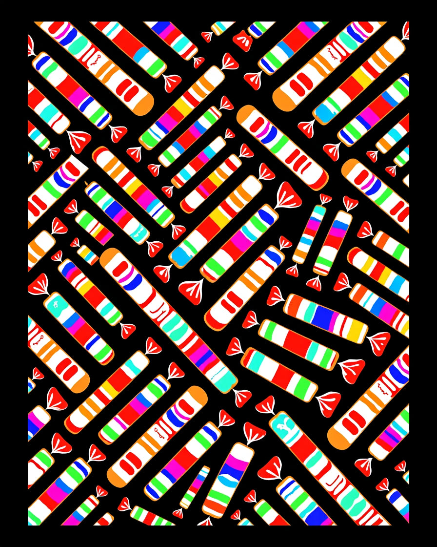 Colorful Candy Cane Stripes Rug