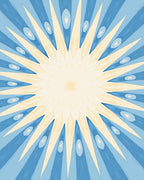 Radiant Yellow Blue Sunburst Rug