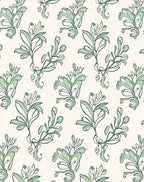 Green Floral Vine Swirl Rug