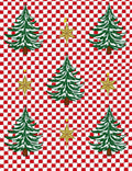 Festive Green Tree Gold Star Overlay Rug