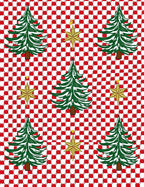 Festive Green Tree Gold Star Overlay Rug