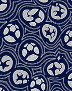 Indigo White Graphic Abstract Forms Rug