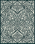 Intricate Cream And Navy Labyrinth Rug