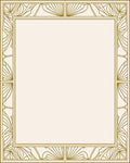 Golden Art Deco Sunburst Border Rug