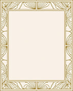 Golden Art Deco Sunburst Border Rug
