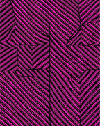 Vibrant Hot Pink Black Striped Overlay Rug