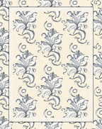 Ivory Light Gray Floral Scroll Rug