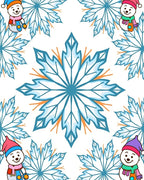 Whimsical Snowman Snowflake Winter Medallion Rug