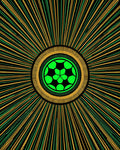 Neon Green Soccer Sunburst Radiating Rug