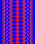 Bold Blue Red Geometric Stairway Rug
