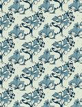 Art Nouveau Blue Floral Scroll Rug