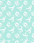 Aqua White Abstract Swirls Rug