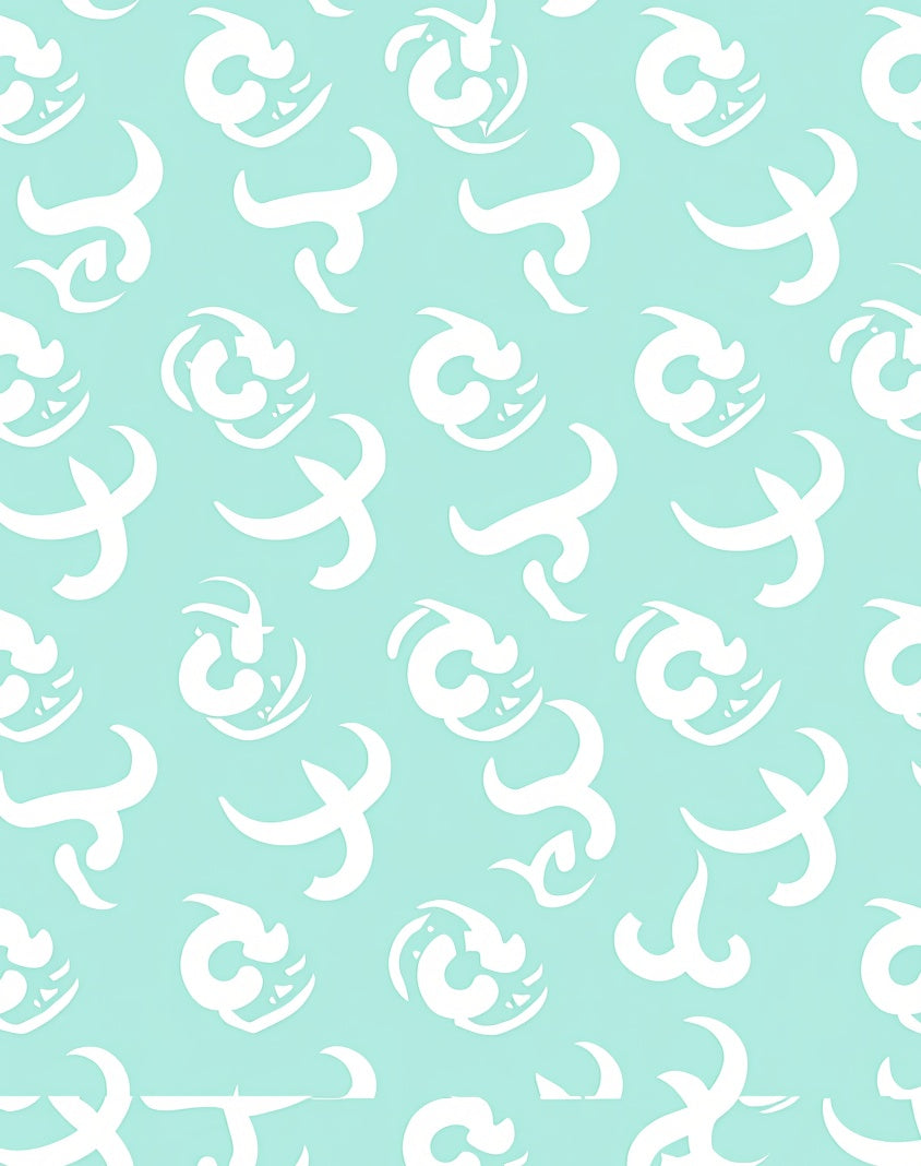 Aqua White Abstract Swirls Rug