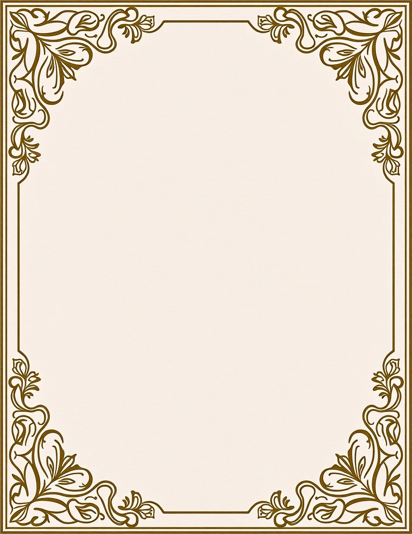 Golden Floral Antique Frame Rug