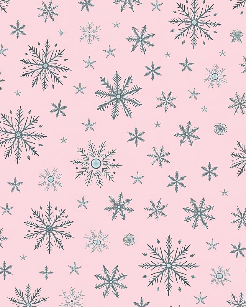 Pastel Pink Snowflake Scatter Rug