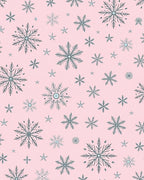Pastel Pink Snowflake Scatter Rug