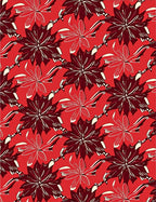 Bold Red Floral Branch Arrangement Rug