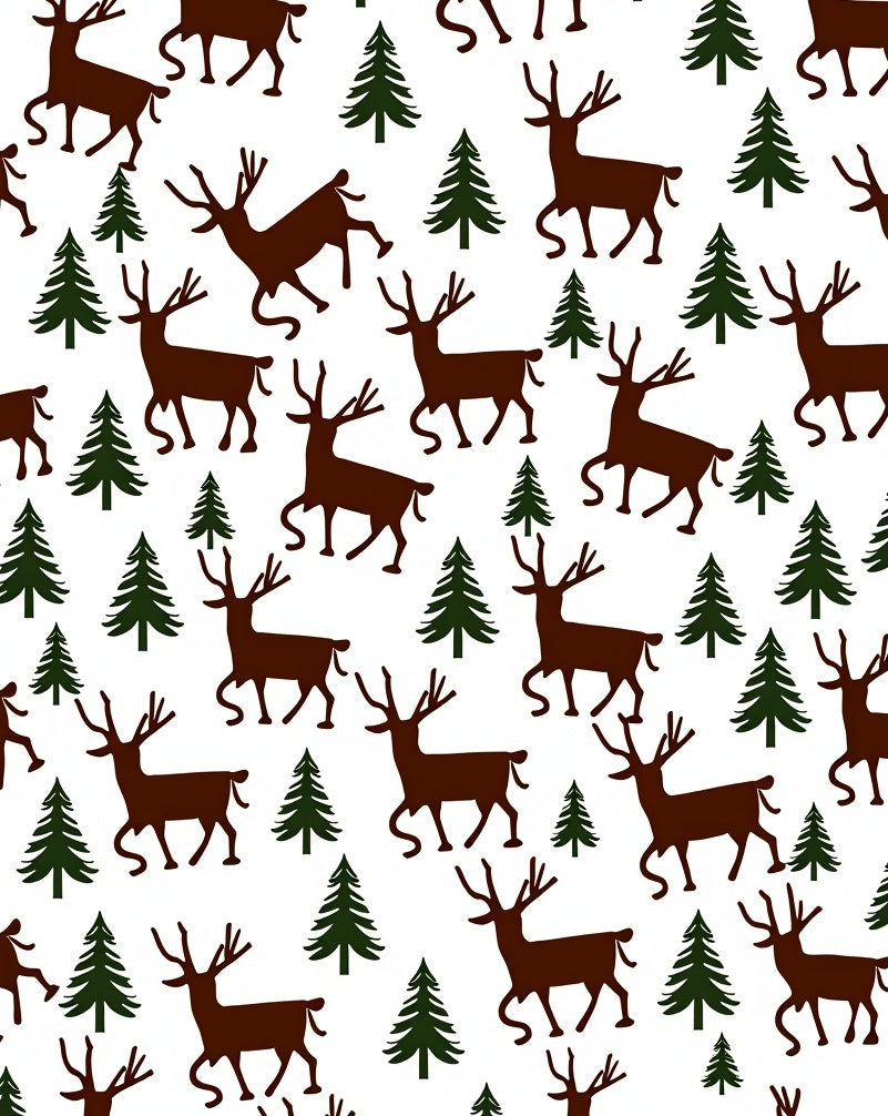 Brown Deer Forest Scene Rug