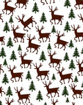 Brown Deer Forest Scene Rug