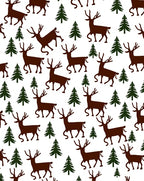 Brown Deer Forest Scene Rug