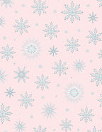 Soft Pink Blue Snowflake Repeat Rug