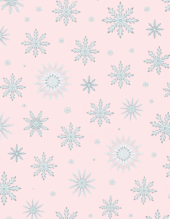 Soft Pink Blue Snowflake Repeat Rug
