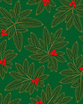 Emerald Green Festive Holly Berries Rug