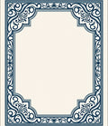 Ornate Navy Blue Vintage Scroll Rug