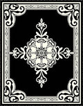 Ornate Black and Cream Medallion Rug